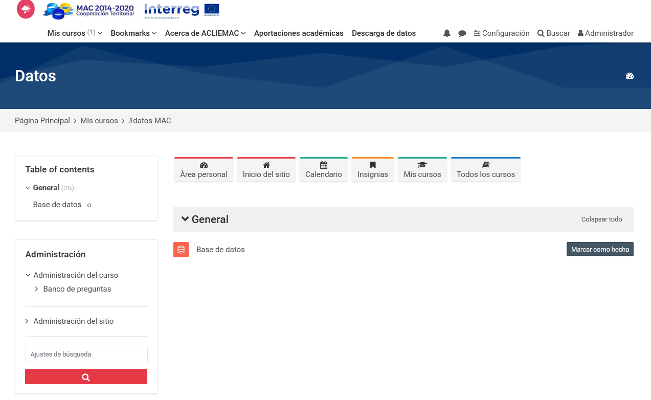 Aspecto del espacio de descarga y tratamiendo de datos